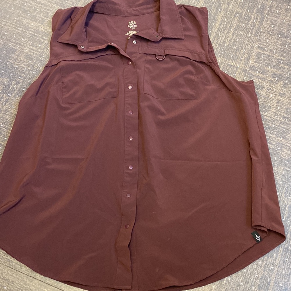 Torrid Happy Camper Easy Care Sleeveless Shirt Blouse 1X